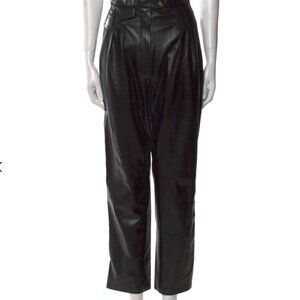 Nanushka Mitsu Size S High-Waist Vegan Leather Faux Leather Pleated Pants Small